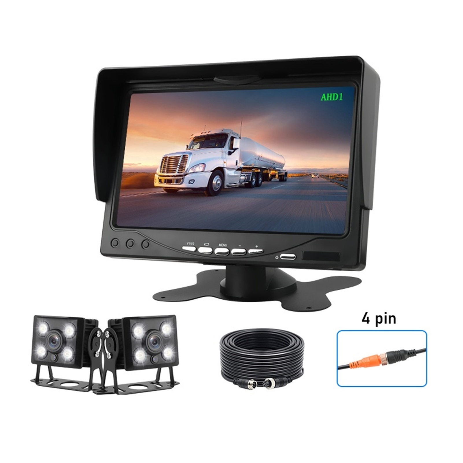 Car Monitor Rear View Camera Night Vision Display Waterproof Reverse Parking Assistance System Truck For Bus RV ,Easy to Install